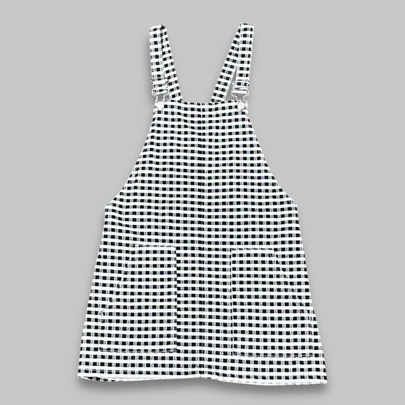 Topshop Black and White Gingham Overall Dress – Women’s Size 4 (UK 8) - Picture 1 of 6